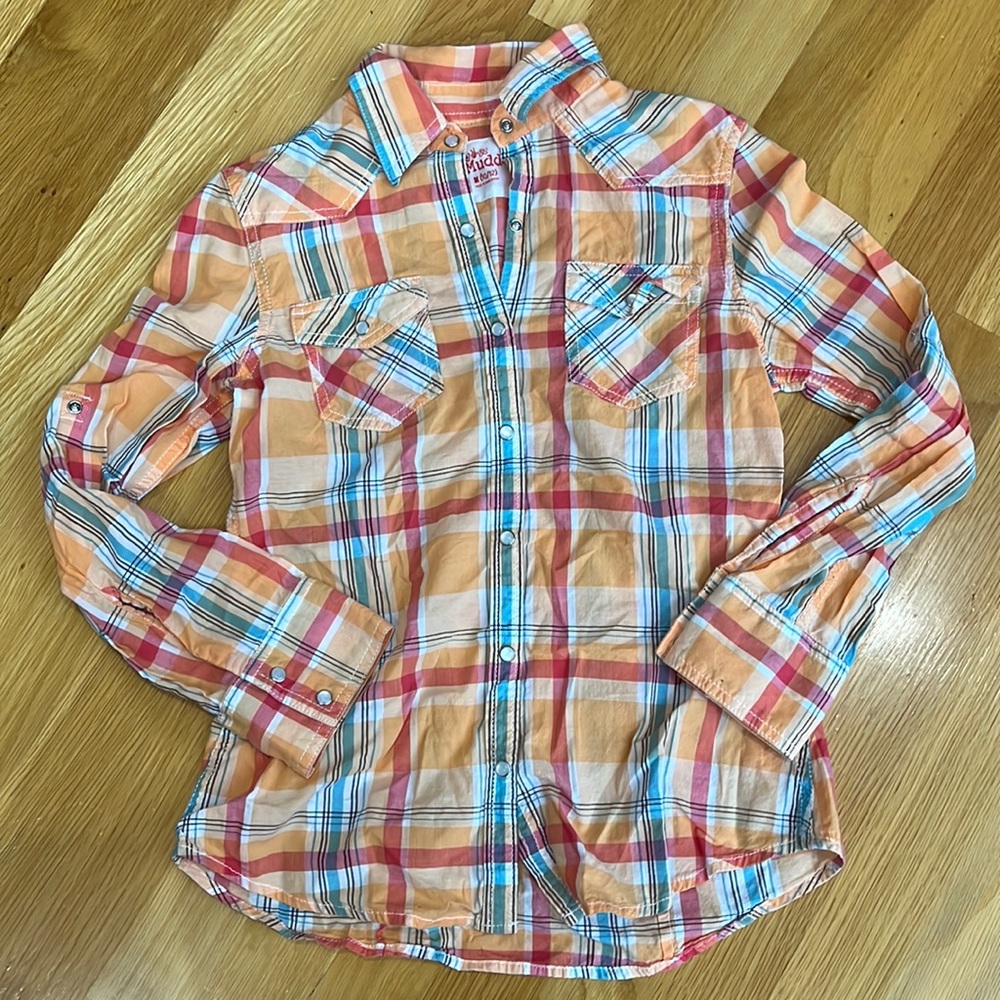 Mudd Size Medium 10-12 Girls Snap Up Long Sleeve Shirt